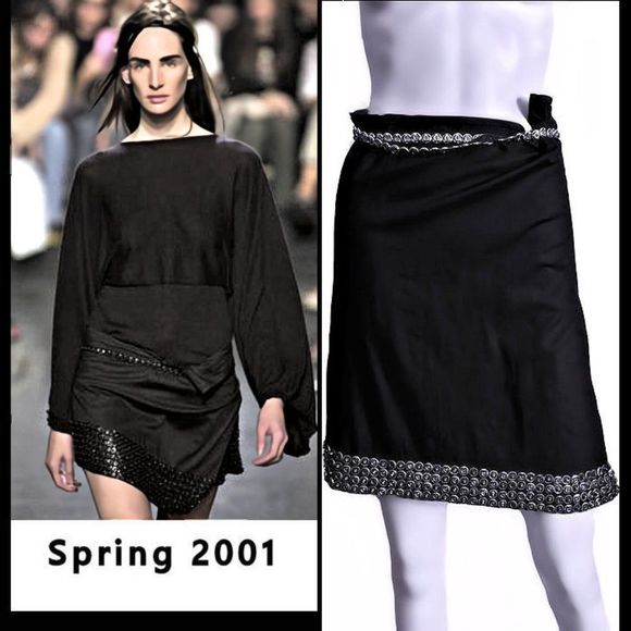 ANN DEMEULEMEESTER Vintage Snap Accent Wrap Skirt 2001 Spring Runway - Picture 9 of 9